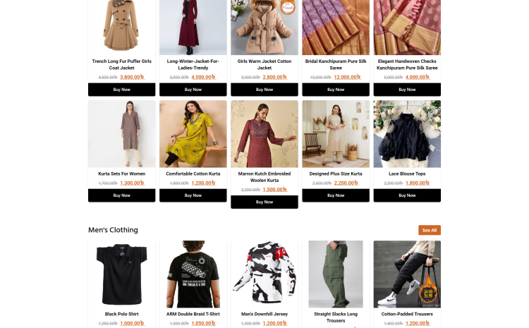 E Shop Ecommerce Landing Page – One-Click Launch