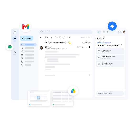 Official Gmail interface showing Gemini assistance
