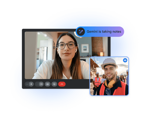 Official Google Meet interface with AI-powered meeting notes
