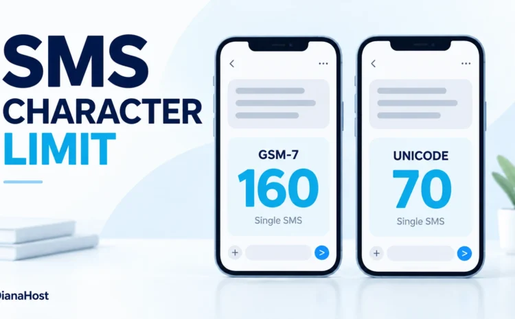 SMS encoding comparison showing 160 GSM-7 units and 70 Unicode units in a single SMS.